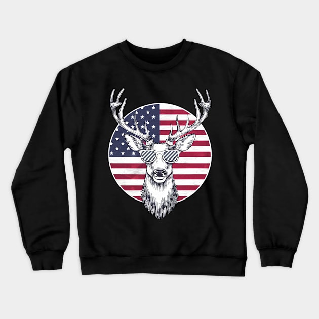 American Deer Crewneck Sweatshirt by Moulezitouna